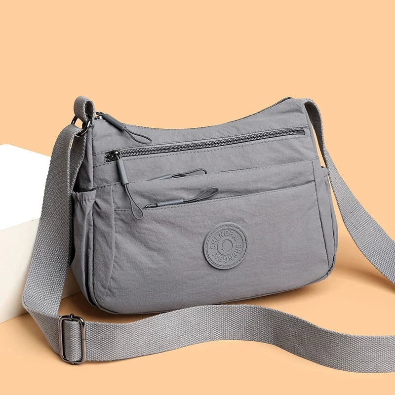 Sac Bandoulière Femme Multi-Poches – Nylon Léger, Casual & Polyvalent