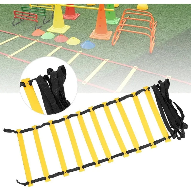 Agility Ladder Speed Training Equipment Football Training Adjustable Nylon Strap Jumping Ladder Fitness Soccer Athletes