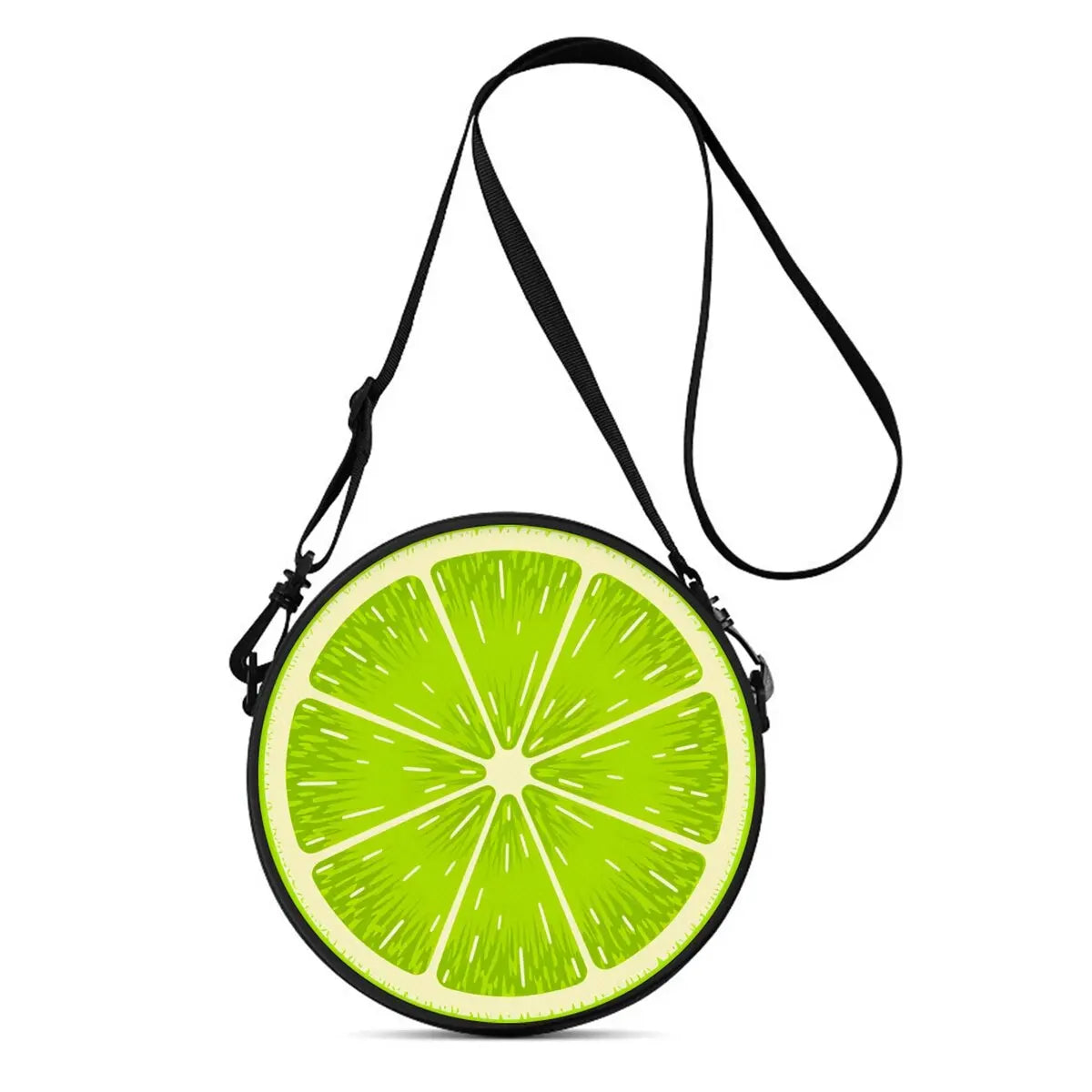 Watermelon Cherry Round Shoulder Bag Fruit Messenger Bag Daily Adjustable Strap Crossbody Bag for Woman Best Gifts 2D Flat