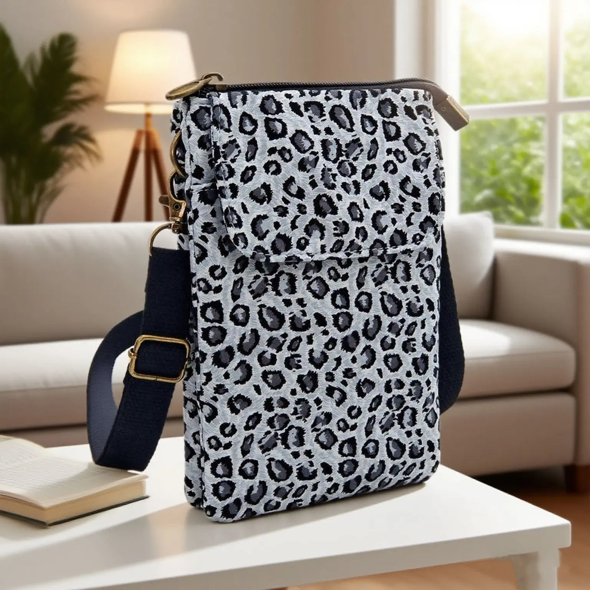 Versatile Print New Oil Painting Series 5-Layer Crossbody Phone Bag Rustic Fabric Women's Handbag Lightweight and Easy-to-Match