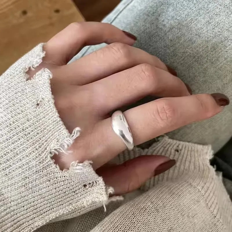 Bague Lotus en Argent Sterling 925 Femme – Texture Rétro & Ajustable | Cadeau Bijou