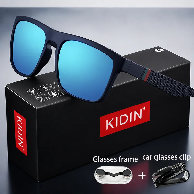 Lunettes de Soleil Polarisées Carrées KIDIN – UV400 Anti-Reflets (Modèle 1025)