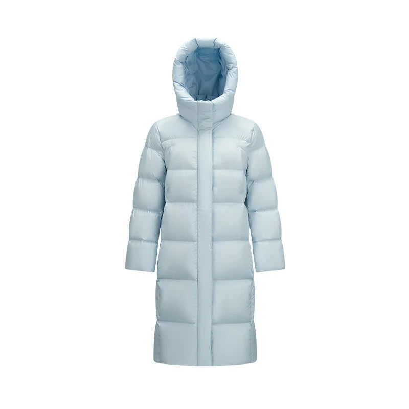 Doudoune Longue Femme Imperméable à Capuche – Duvet de Canard 90%, Coupe Ample, Hiver 2025