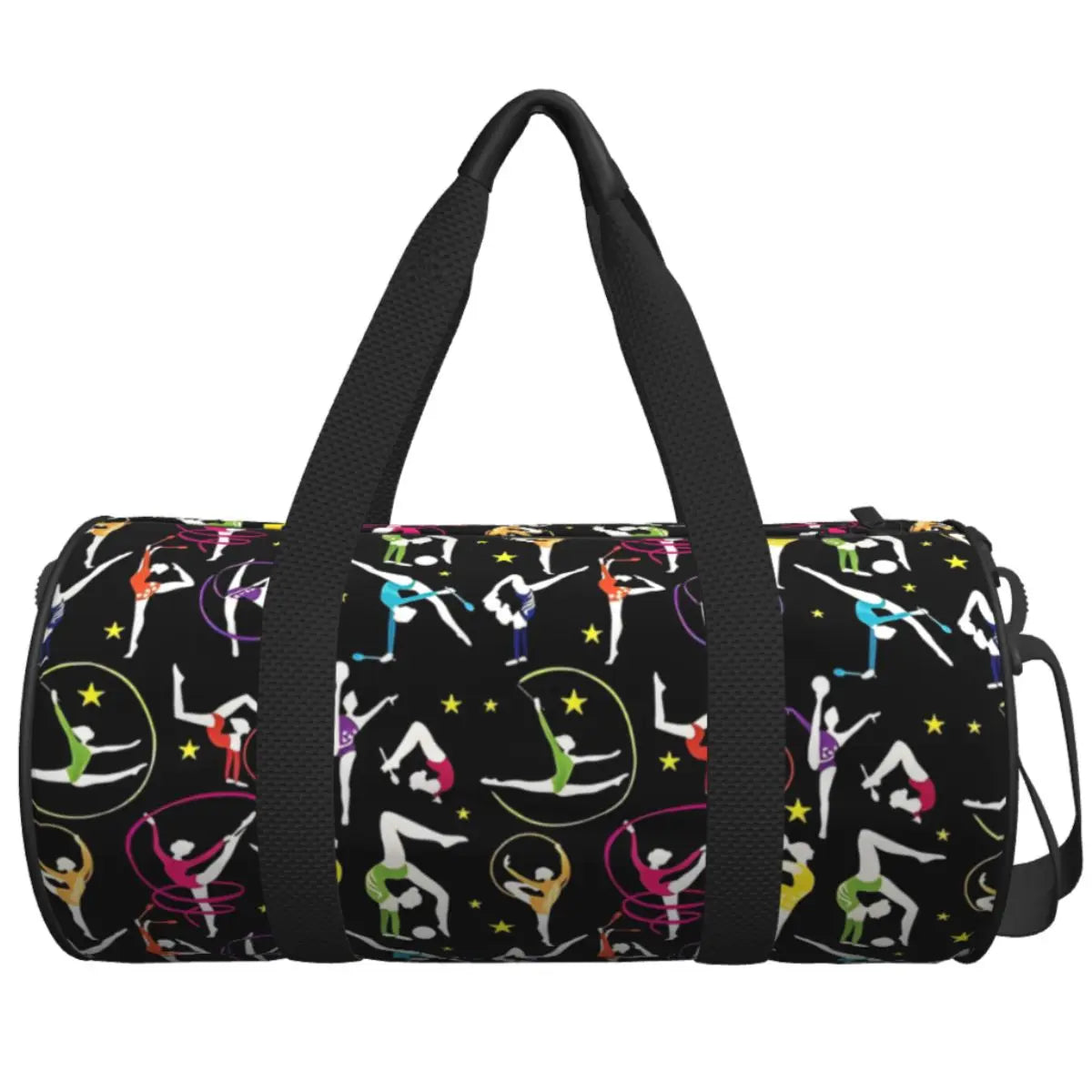 Gymnastics Girl Colorful Pattern Modern Sport Gym Bag Training Sports Bags Men with Shoes Retro Fitness Bag Weekend Handbags