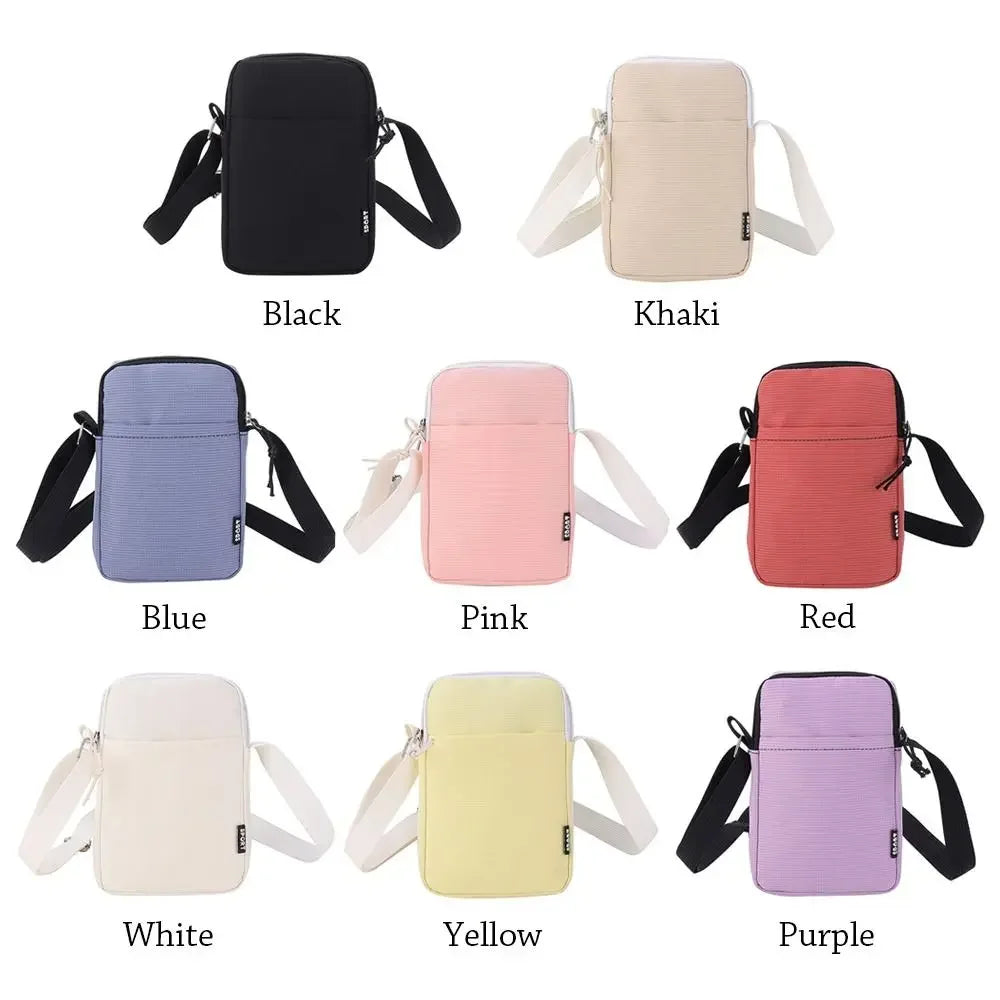 Simple Canvas Zipper Purse Crossbody Bag Handbag Shoulder Bag Phone Bag