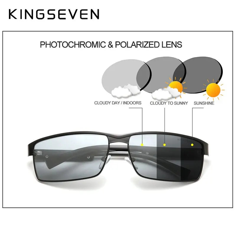 Lunettes de Soleil KINGSEVEN Polarisées Photochromiques – Anti-Reflets UV400 Conduite Mixte
