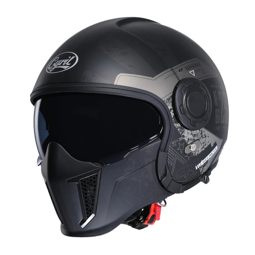 Casque Moto Modulable CYRIL OP12A – Double Visière, Homologué DOT & ECE, Boucle Rapide, Homme & Femme