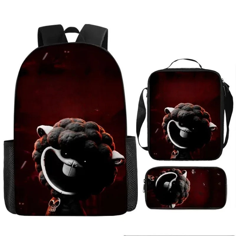 3-piece Set Nightmare Backpack Doey Doughman School Backpack For Students Horror Pianosaurus Bookbag Penbag Yarnaby Shoulderbag