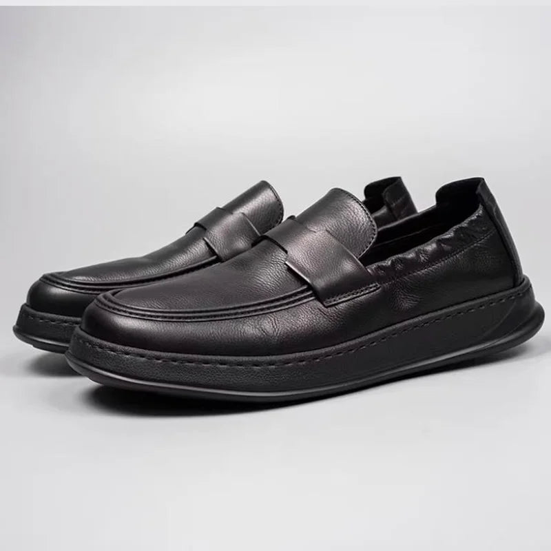 Mocassins Homme Cuir Véritable Fait Main – Chaussures Plates Slip-On