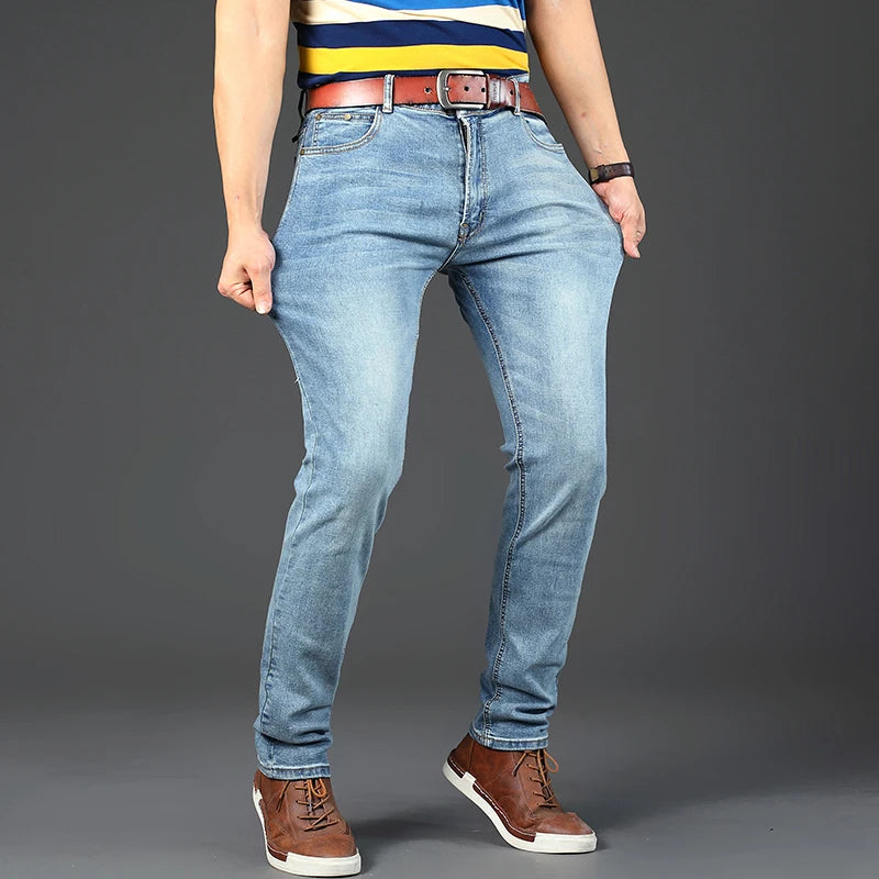 Jean Business Casual Homme Coupe Droite Stretch – Style Classique Toutes Saisons