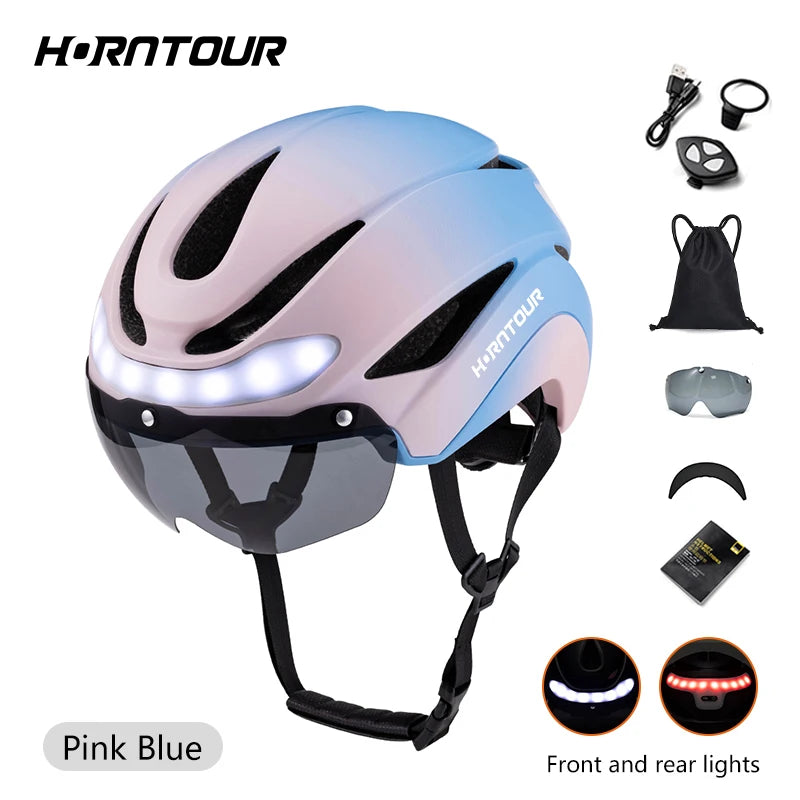 Casque Vélo LED Horntour HT-16 – Clignotants & Visière Magnétique