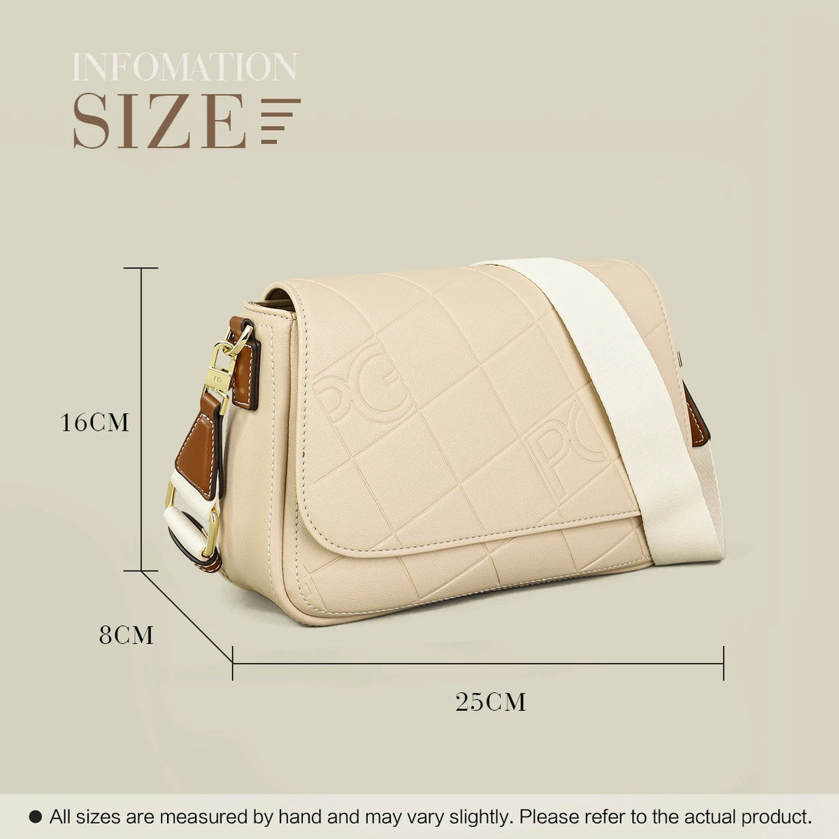 PATSY PG GARIS Classic Retro Women's New Shoulder Bag Leather Material Multi Functional Old School Design Classic Crossbody Bag