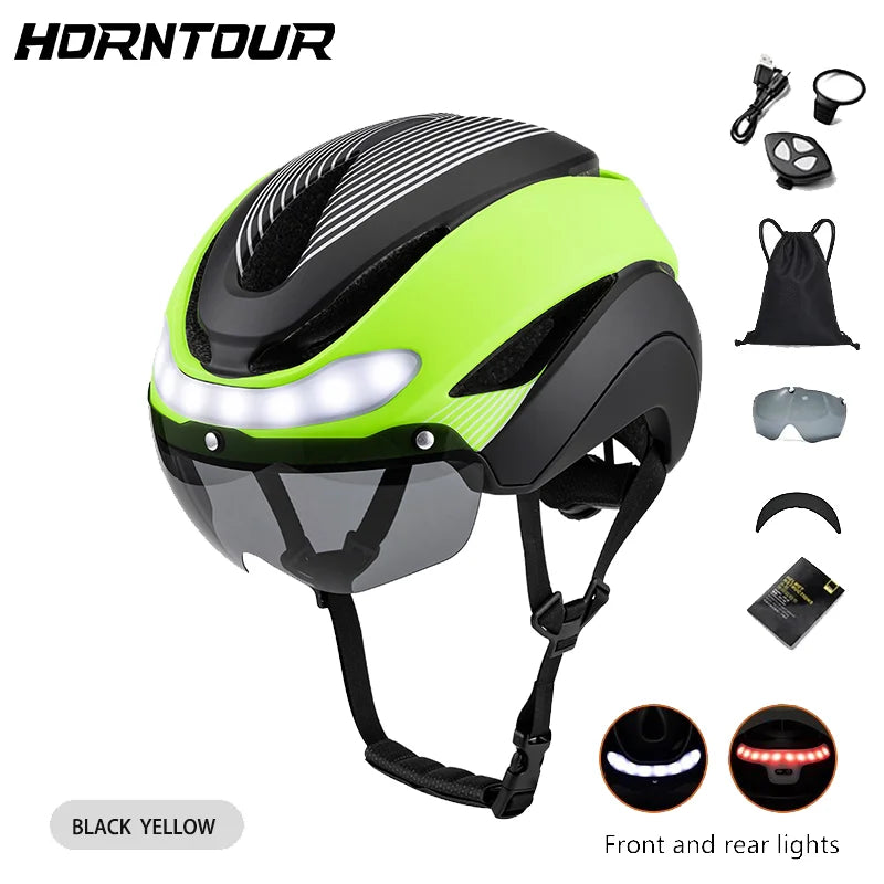 Casque Vélo LED Horntour HT-16 – Clignotants & Visière Magnétique