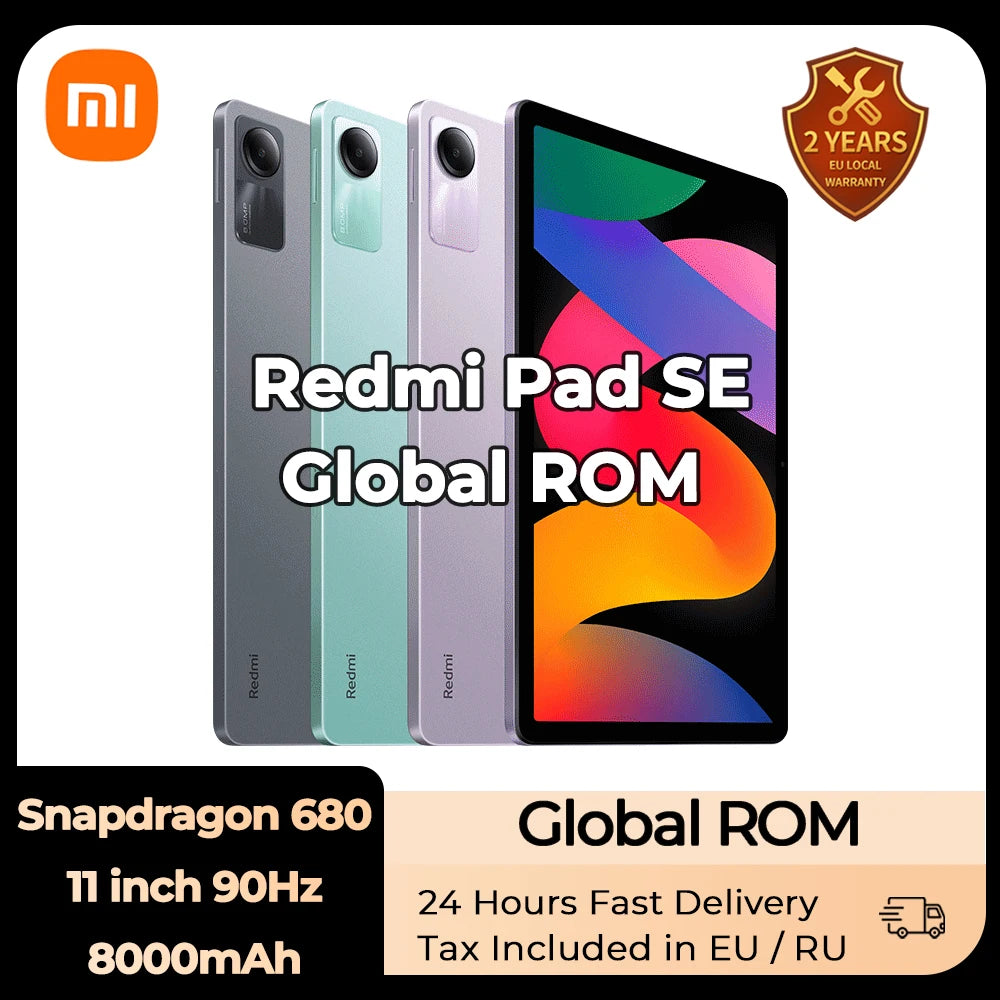 Xiaomi Redmi Pad SE – Tablette 11" 90Hz, Snapdragon 680, 8000mAh, ROM Mondiale