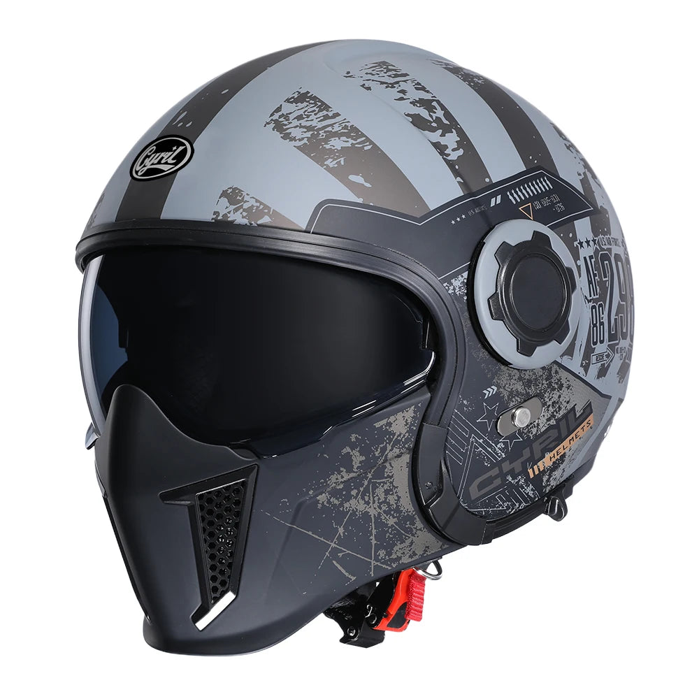 Casque Moto Modulable CYRIL OP12A – Double Visière, Homologué DOT & ECE, Boucle Rapide, Homme & Femme