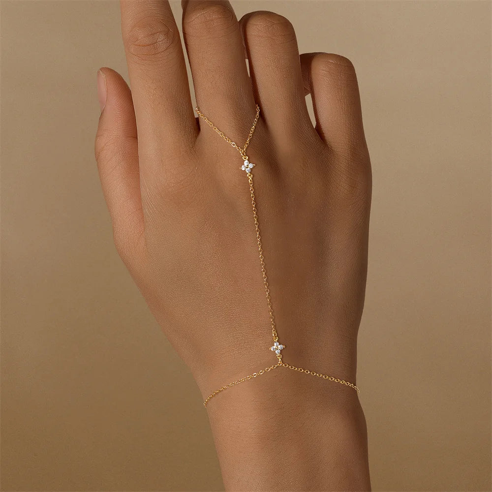 Bracelet Charme Femme en Argent 925 – Zircon Œil de Cheval & Chaîne Anneau | Or & Argent