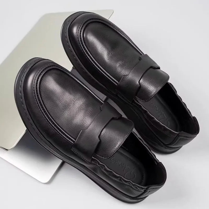 Mocassins Homme Cuir Véritable Fait Main – Chaussures Plates Slip-On