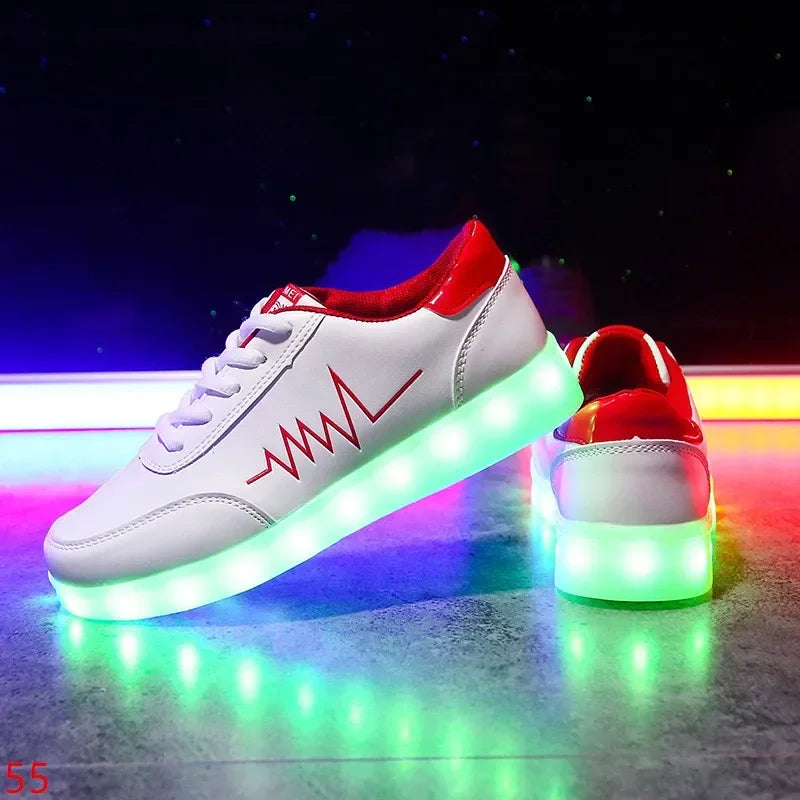 Baskets LED Lumineuses – Chaussures à Lacets Recharge USB Unisexe | Semelle Lumineuse