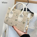 Fashion Women Summer Straw Bag Girls Shoulder Bags Casual Handbag Solid Color Crossbody Bags