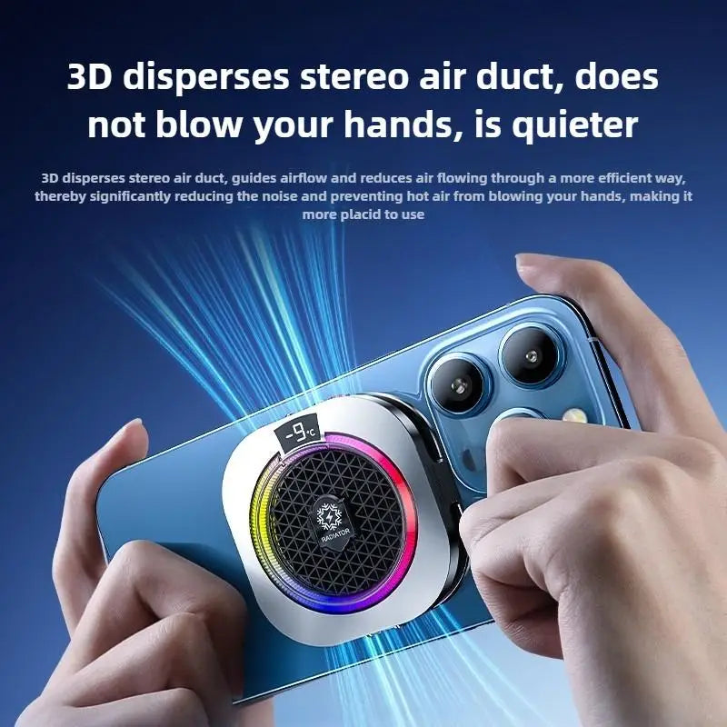 NEW TH16 Pro Mobile Cooler 24W Magnetic/Back-clip Ice Cooling Radiator Digital Display RGB Light Gaming Temperature Control