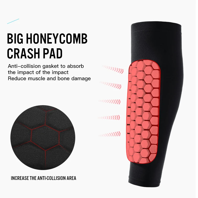 Manchon de Protection Tibia Football – Chaussette avec Mousse & Coussinets Nid d'Abeille