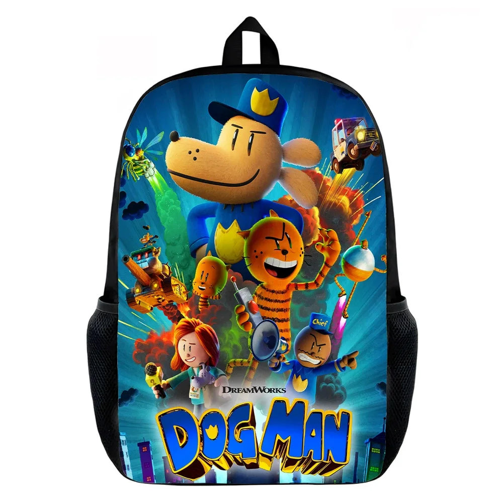 Sac à Dos Cartoon Dog Man – 40 cm | Enfant École & Laptop | Cadeau Anniversaire