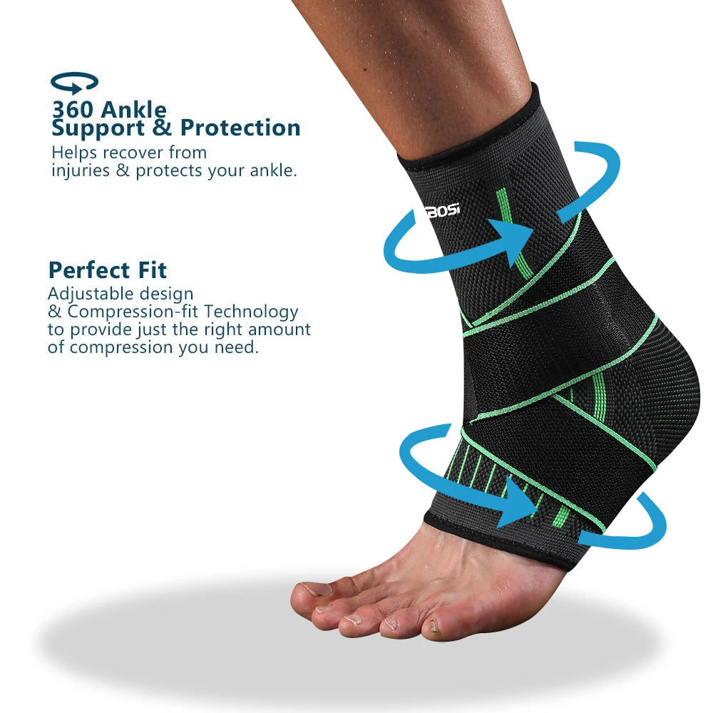 Adjustable Compression Ankle Support Sleeve Arch Support For Plantar Fasciitis Achilles Tendonitis Hiking Sports Pain Relief