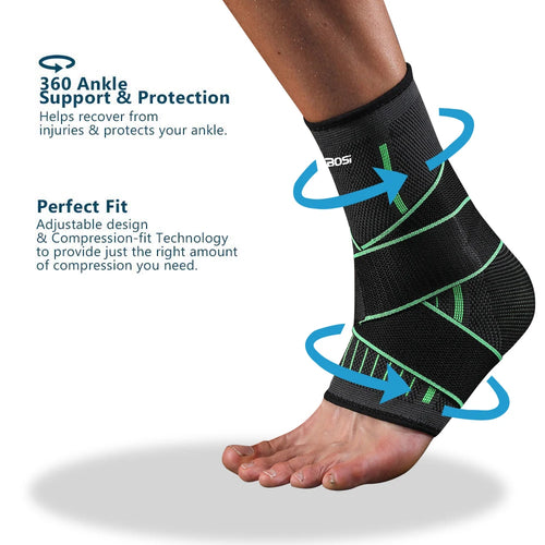Adjustable Compression Ankle Support Sleeve Arch Support For Plantar Fasciitis Achilles Tendonitis Hiking Sports Pain Relief