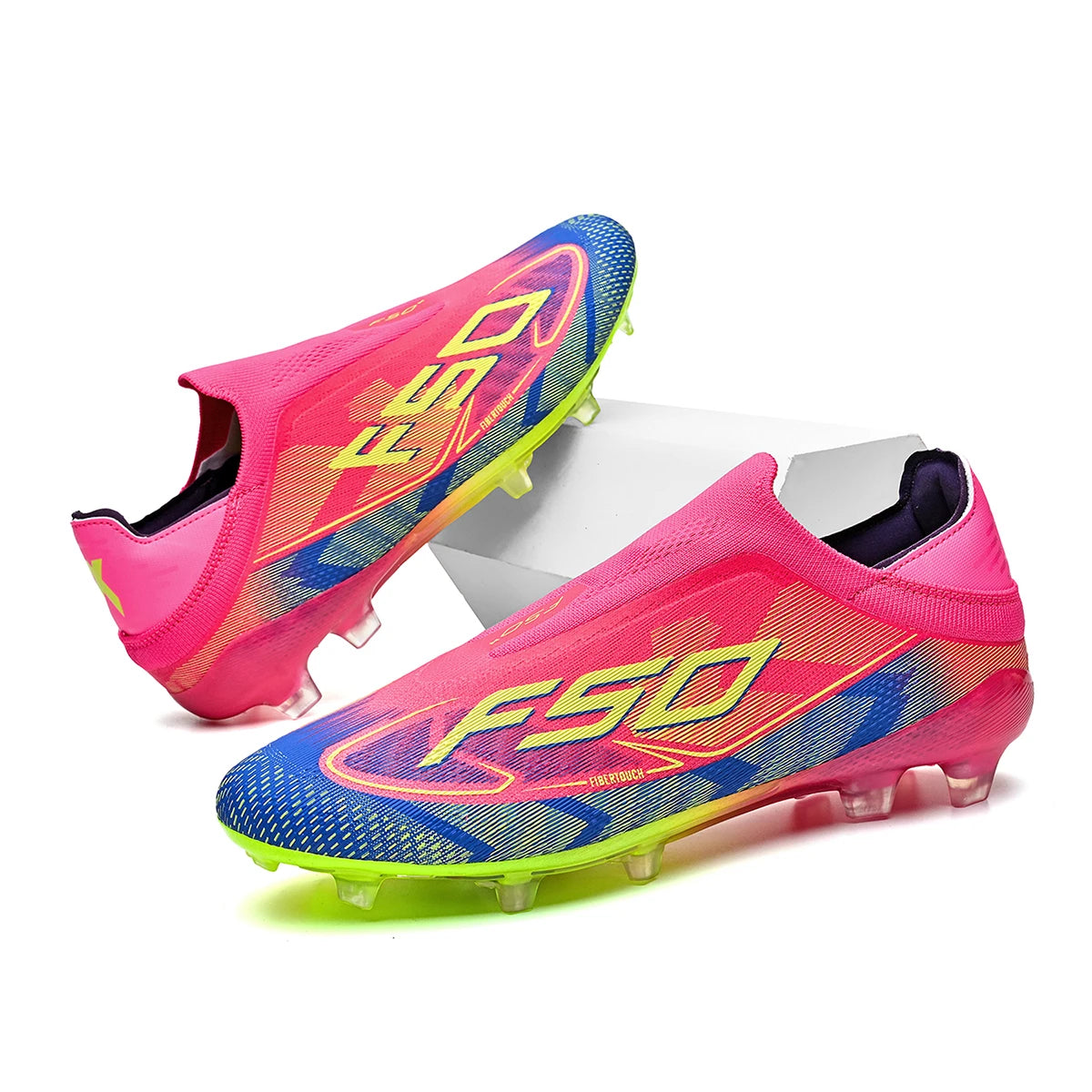 Chaussures de Football Unisexe AG/FG – Cuir PU Premium, Crampons TPU Longue Durée, Antidérapant