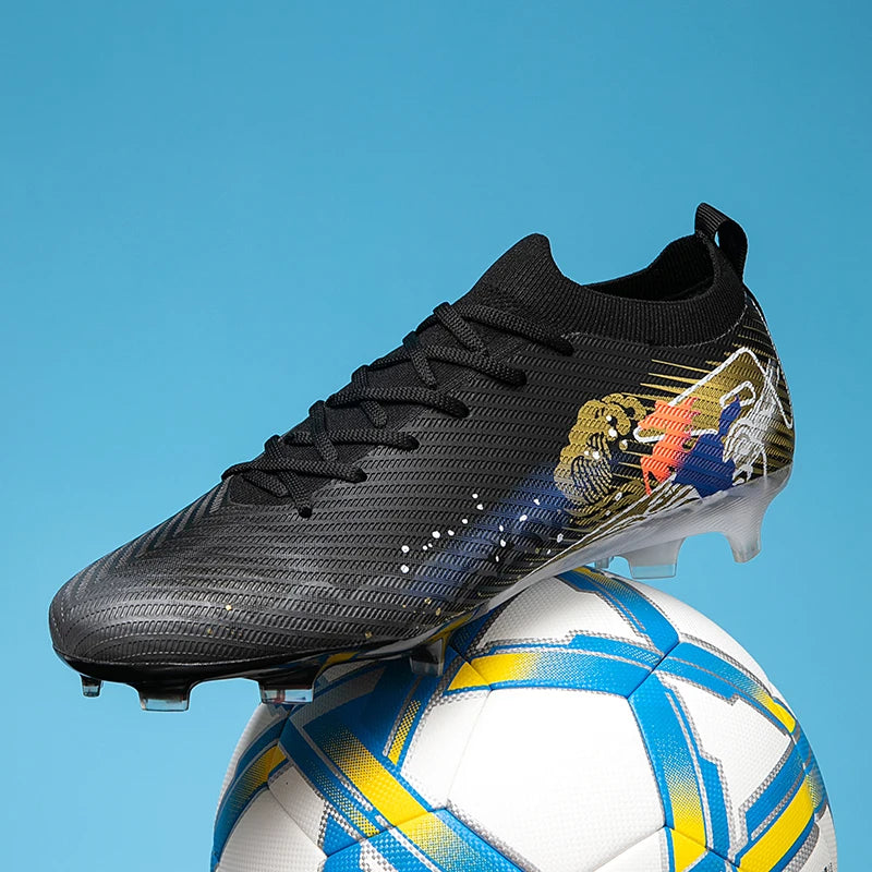 New Men Football Boots Soccer Cleats FG Non-Slip Training Shoes Soccer Shoes Long Spikes Match Ultralight Outdoor Drop Shipping