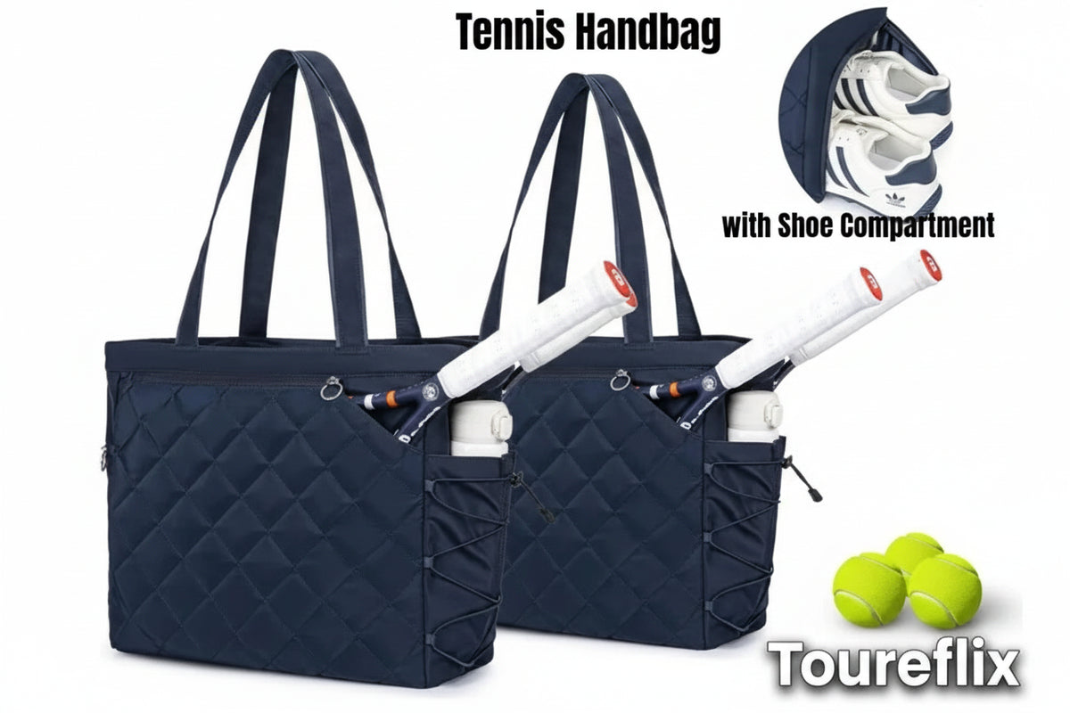 29L Tennis Handbag with Shoe Compartment Tennis Badminton One Shoulder Bags for 2-4 Rackets Waterproof Lightweight Bag Men Women