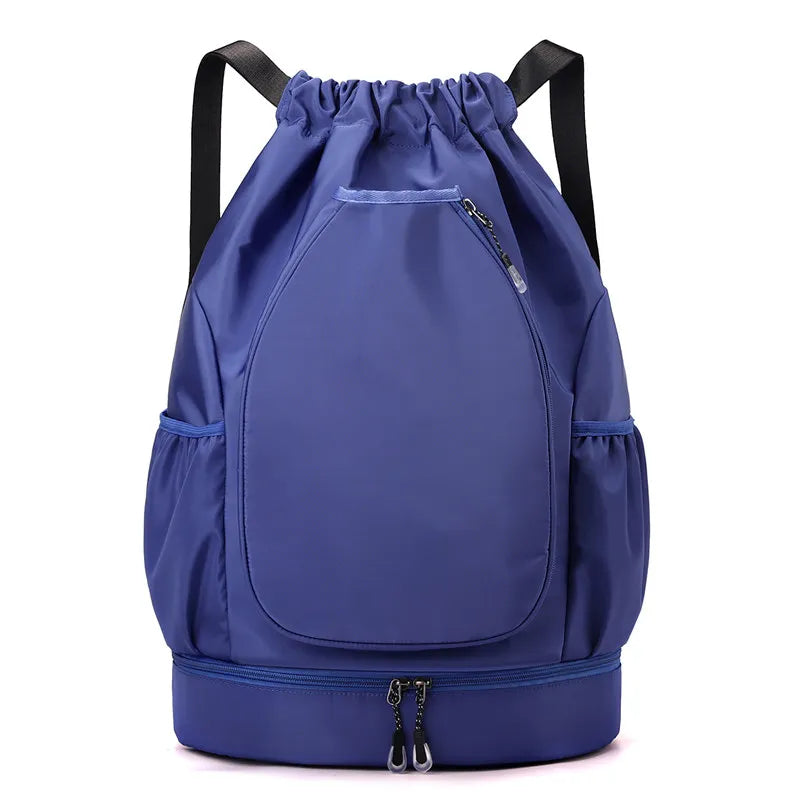 Lightweight Badminton Tennis Racket Backpack Holds 2 Rackets Drawstring Sports Bag Large Capacity With Shoes Compartment Bags