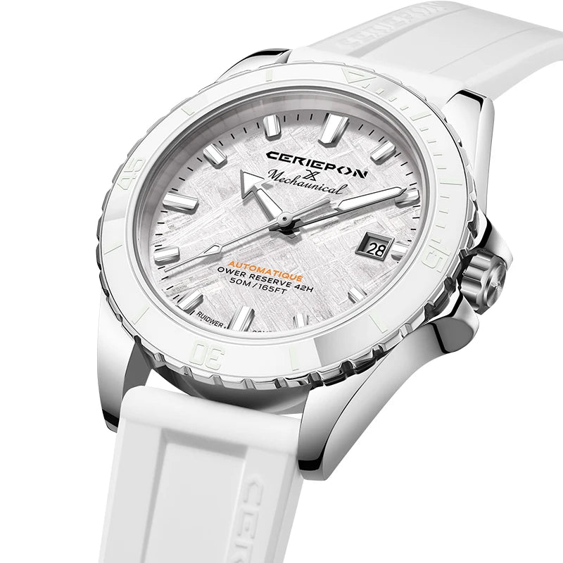 CERIEPON 9089 – Montre Femme Automatique Acier Inoxydable, Cadran Rond, Résistante à l'Eau 5 ATM