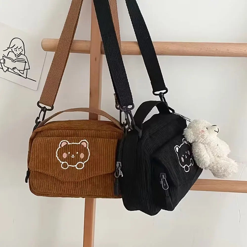 Korean Style Canvas Shoulder Bag - Women