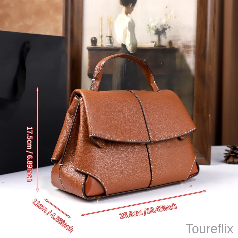 2026 New Retro Simple Handbag Versatile and Elegant Solid Color Shoulder Crossbody Bag Handbag Commuter