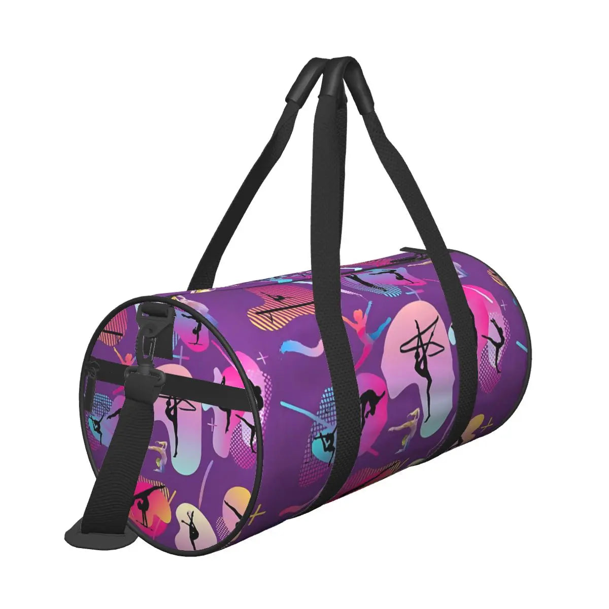 Gymnastics Girl Colorful Pattern Modern Sport Gym Bag Training Sports Bags Men with Shoes Retro Fitness Bag Weekend Handbags