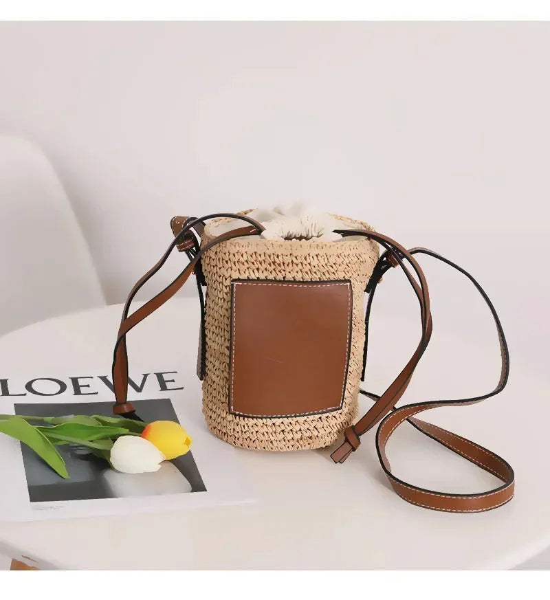 Sac Seau Tressé en Raphia – Bandoulière Boho Femme