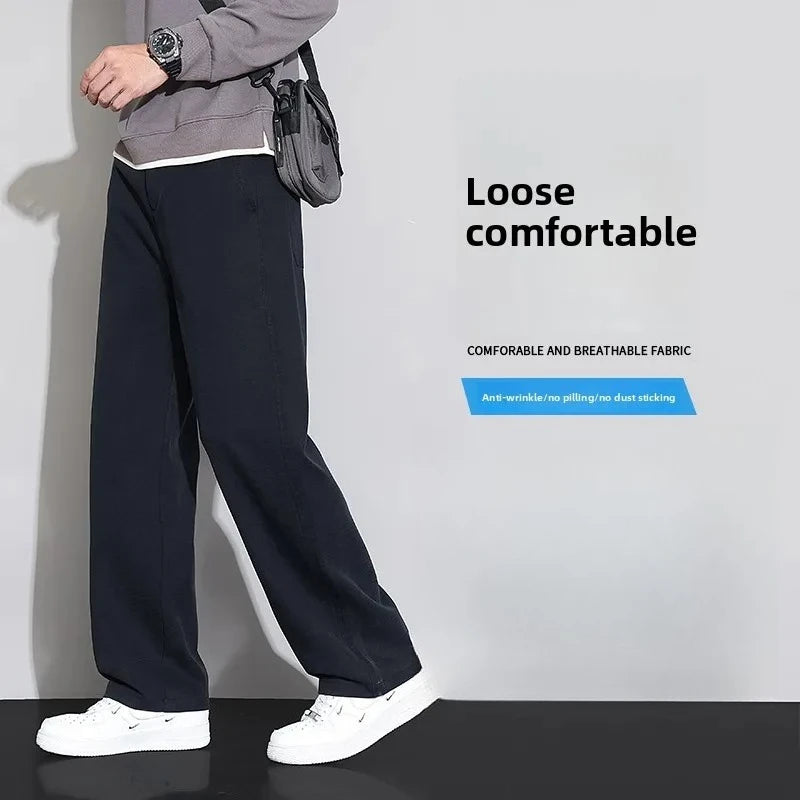 Jean Homme Loose Fit Jambe Large – Taille Élastique Tencel Casual