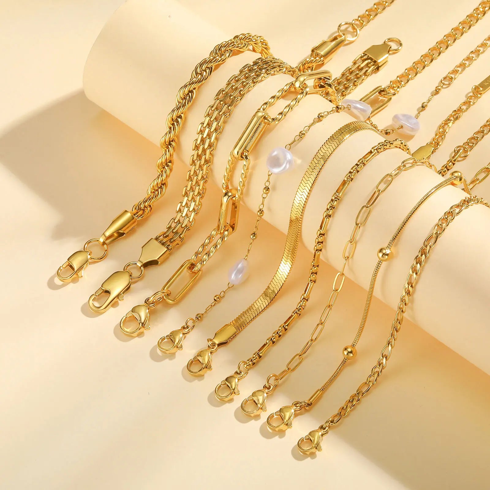 Bracelet Chaîne Acier Inoxydable Waterproof – Plaqué Or Femme