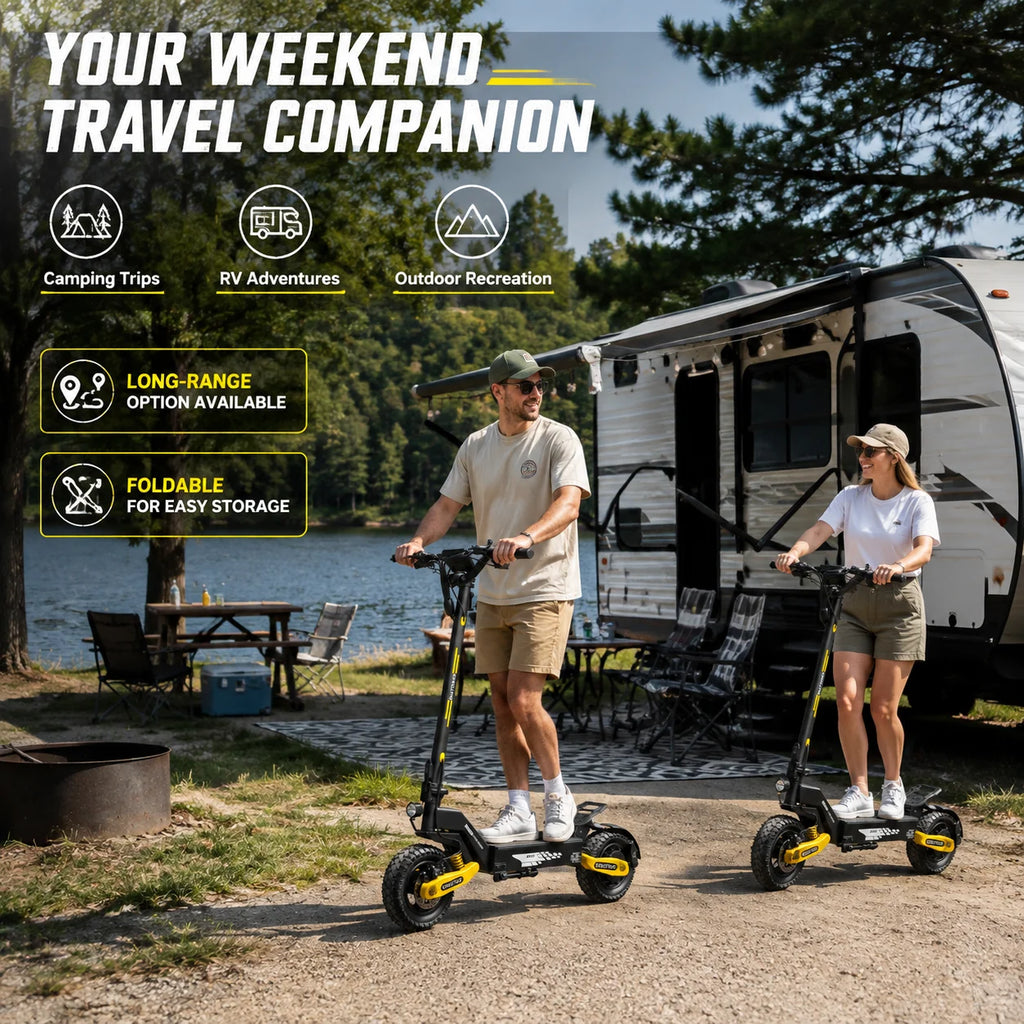 EOEOTWO 1200W Off Road Electric Scooter for Adults 48V Long Range E-Scooter 30MPH Fast Speed 11" Tubeless Tire Foldable Kick Scooter