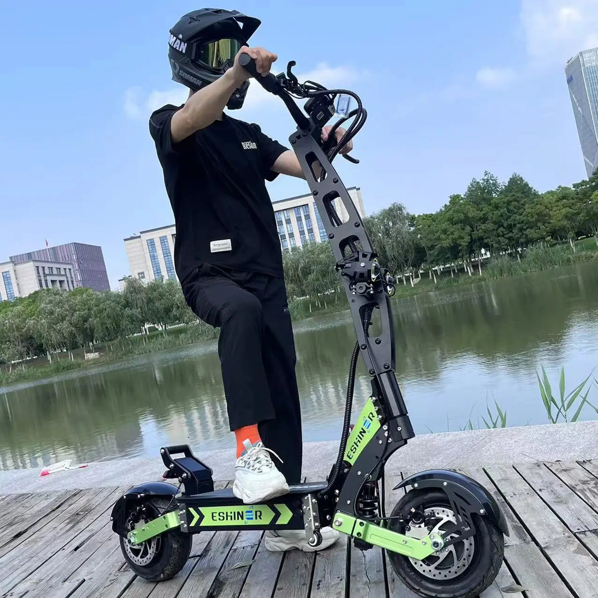 6000W 60V 40Ah 11 Inch Off-Road Tyre Kick Scooter Dual Motors Removable Seat Hydraulic Shock Absorption Folding Electric Scooter