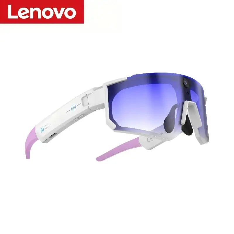 Lenovo AI Smart Glasses ChatGPT 800W HD Camera Anti-shake Cycling Video&Photo Sport Sunglasses Dual Mic 64GB Windproof Goggles