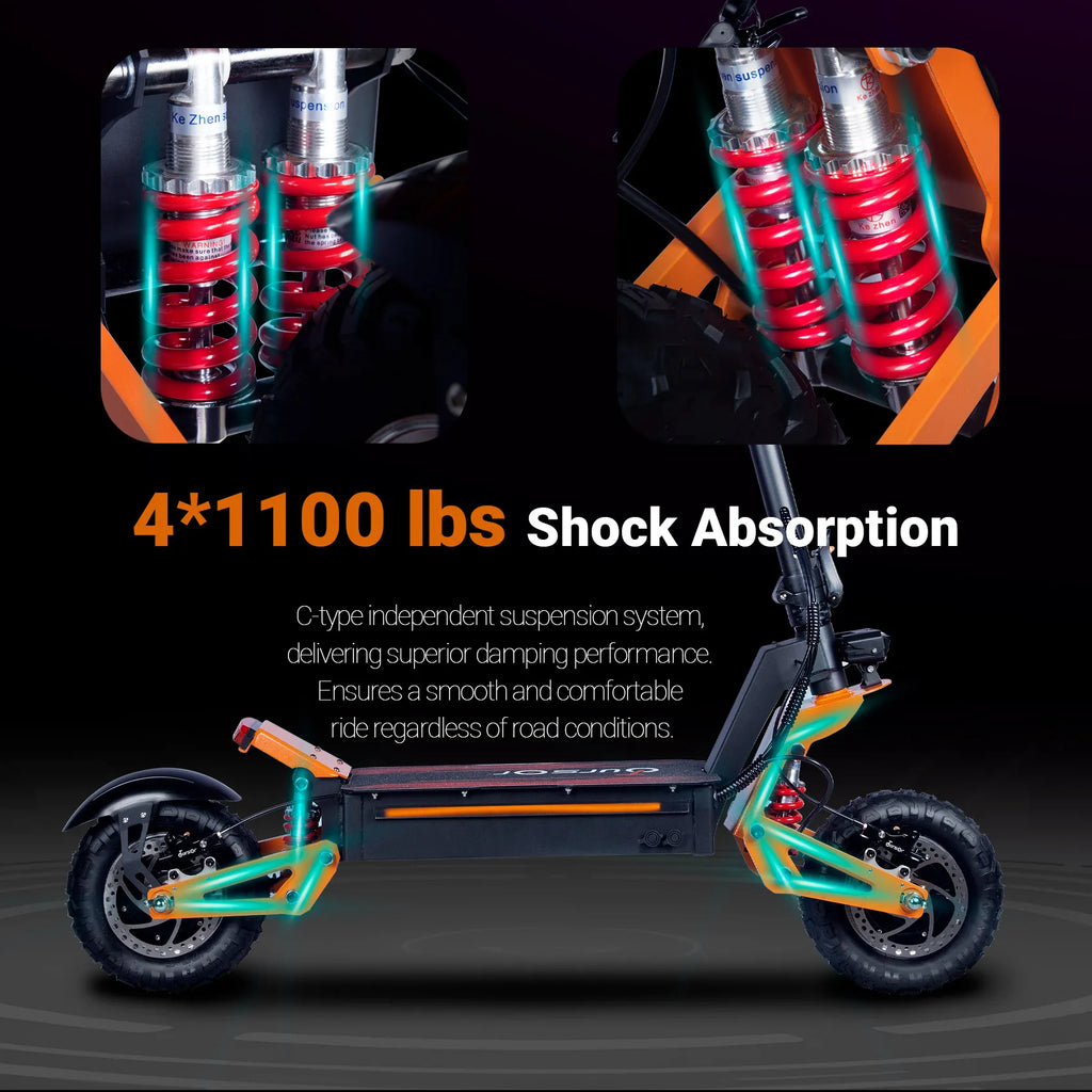 Trottinette Électrique TOURSOR X5 11" – Double Moteur 6000W, 85 km/h, 120 km d'Autonomie, Tout-Terrain Pliable