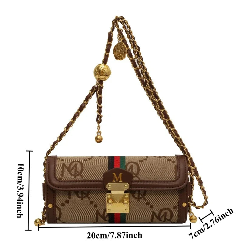 Retro Special Chain Strap Cylinder Bag Women's Bag Versatile Shoulder Crossbody Bag messenger bag