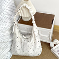 Sac Bandoulière Floral Plissé – Grande Capacité, Style Coréen
