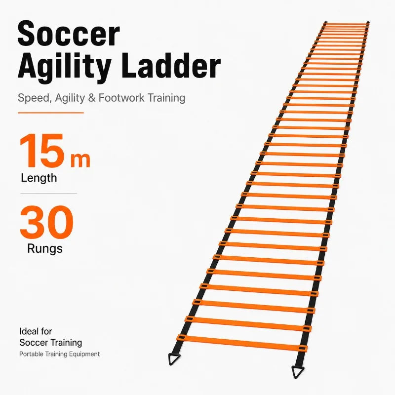 Agility Ladder Speed Training Equipment Football Training Adjustable Nylon Strap Jumping Ladder Fitness Soccer Athletes