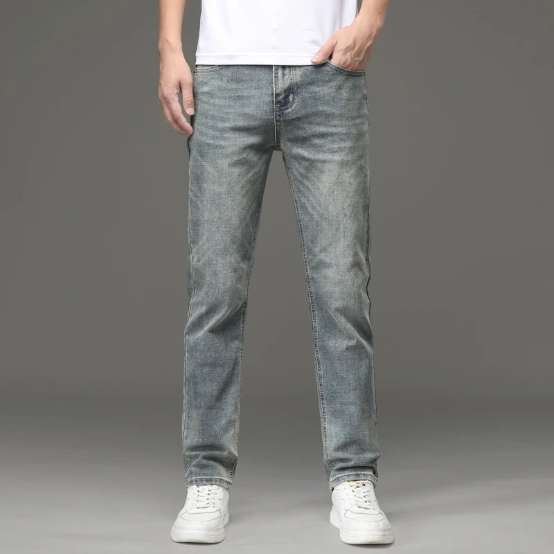 Jean Slim Fit Jambe Droite Homme – Denim Confortable Toutes Saisons