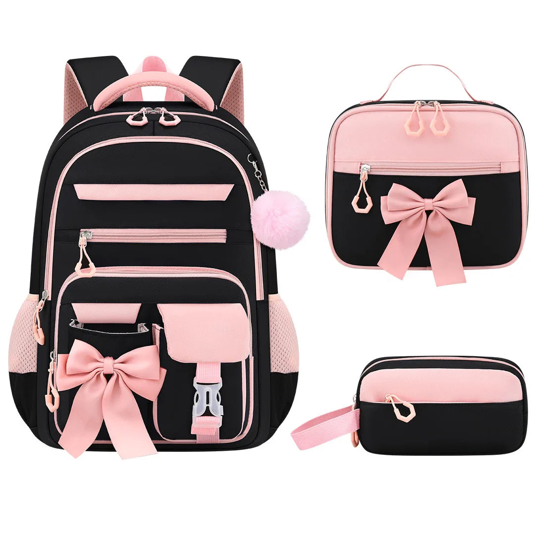 Cute Student Backpack 3pcs/set Primary Schoolbag Rabbits and Quicksand Kawaii Student Backpack Teenage Girls Handbag Rucksack