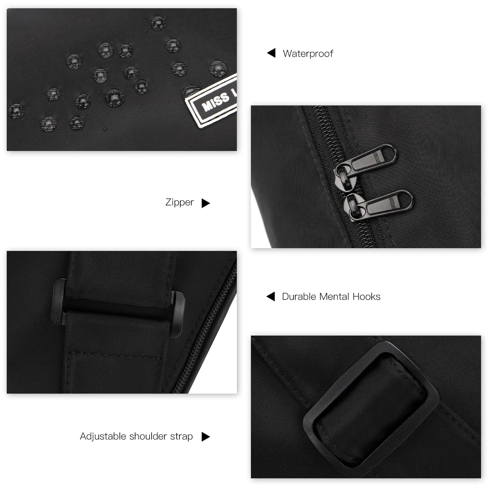 Miss Lulu | Set of 2 | Light Crescent Crossbody bag | Adjustable Strap | Hobo shoulder bag (30cm)