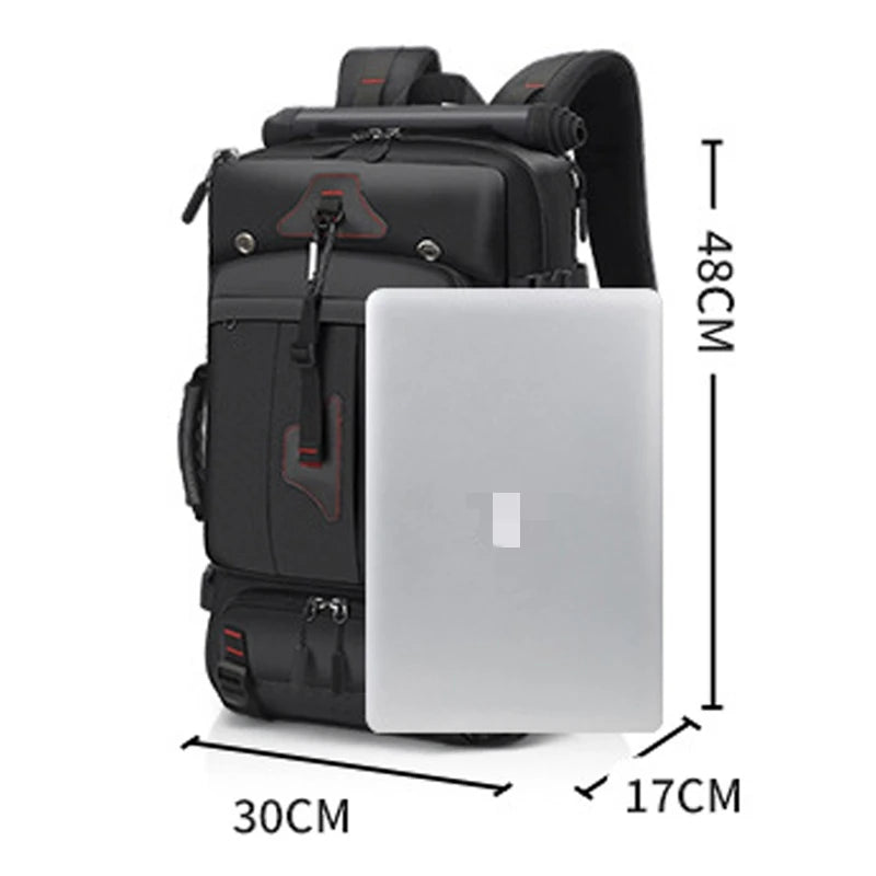 Travel Hiking Backpack 80L Large Capacity Multiple Storage Spaces Anti Theft Backpack with Dry Wet Separation Backpack for Men